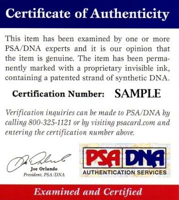 Sample Certificates of Authenticity - PSA/DNA Sample COA - ShopRealDeal.com